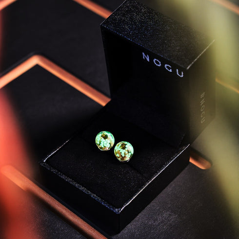 Merlot | 925er Sterlingsilber | Glühwürmchen-Glas-Ohrstecker